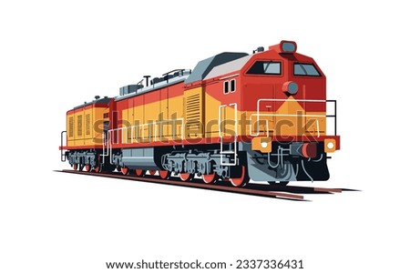 Illustration of train engine, locomotive