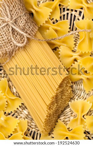 Bundled raw pasta