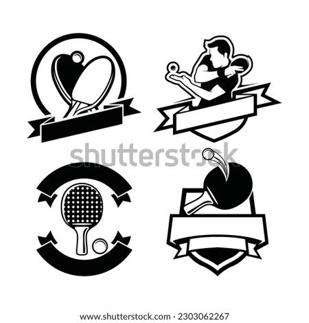 Set of table tennis logo template. Ping-pong logo vector illustration