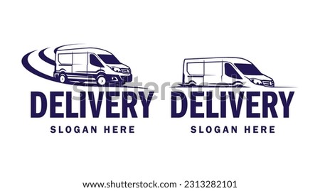 Delivery van logo design template. Delivery services logo template.