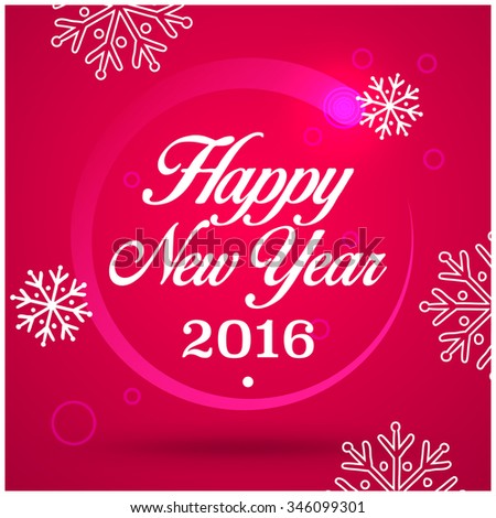 New Year Greeting Card. Happy New Year 2016, Vector Illustration