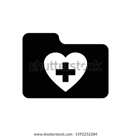 Heart with cross & Folder symbol. Medical & Healthcare pharmacy logo design template. medicine logo, medical icon. Logo design template for clinic. 