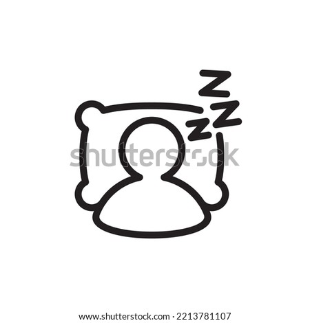 Snoring vector icon. Person catching some zzz's. Sleep icon