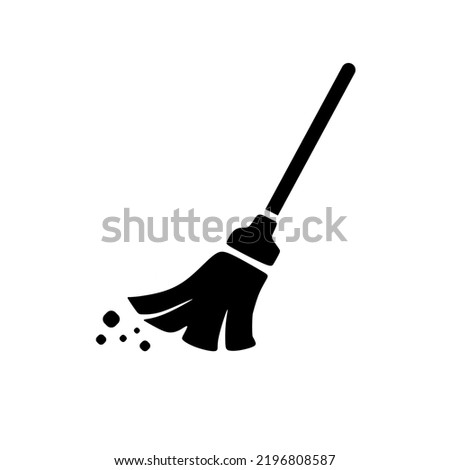 Floor sweep icon vector. Broom illustration symbol with unique design style. Suitable for many purposes.