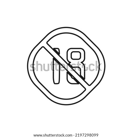 The best No One Under Eighteen Symbol icon vector. Prohibition symbol illustration in trendy style. Suitable for many purpose.