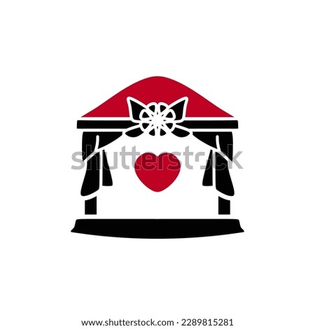 Top choice of Wedding Hall icon in in red and black fill mode. Vector illustration logo template in trendy style. Editable graphic resources for many purposes.