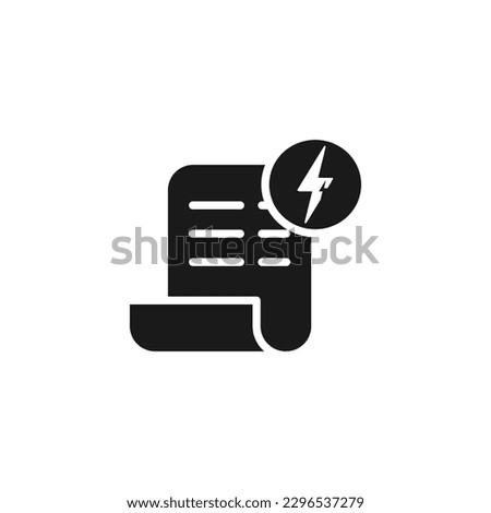 Electricity invoice icon or Energy utility bill icon