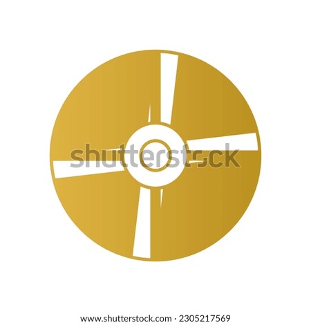 CD or DVD gold fill icon. Digital optical disc vector illustration in trendy style. Blue-ray, DVD, or CD disc for saving video, music, and computer software. Editable graphic resources for you.