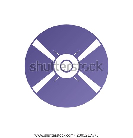 CD or DVD purple fill icon. Digital optical disc vector illustration in trendy style. Blue-ray, DVD, or CD disc for saving video, music, and computer software. Editable graphic resources for you.