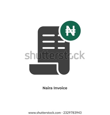 Payment receipt color fill icon with naira symbol. Bill icon, Invoice symbol, Payment icon, Medical bill, Online shopping, Money document file. Editable graphic resources for many purposes.