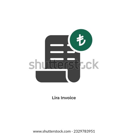Payment receipt color fill icon with lira symbol. Bill icon, Invoice symbol, Payment icon, Medical bill, Online shopping, Money document file. Editable graphic resources for many purposes.