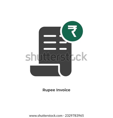 Payment receipt color fill icon with rupee symbol. Bill icon, Invoice symbol, Payment icon, Medical bill, Online shopping, Money document file. Editable graphic resources for many purposes.