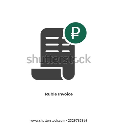 Payment receipt color fill icon with ruble symbol. Bill icon, Invoice symbol, Payment icon, Medical bill, Online shopping, Money document file. Editable graphic resources for many purposes.