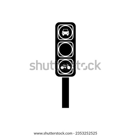 Traffic light on car free day in black fill flat icon style. Trendy vector illustration element of world car free day theme. Editable graphic resources for many purposes.