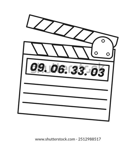 Clapperboard outline vector illustration in trendy design style. Editable graphic resources for many purposes.