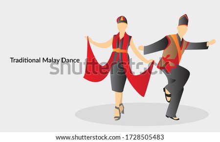 Vector illustration of a Sarawak Man  and women in their Traditional  costume. Iban kadazan ethnic