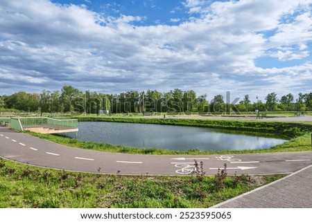 Similar – Image, Stock Photo Wooden path alongside the Vintgar Gorge