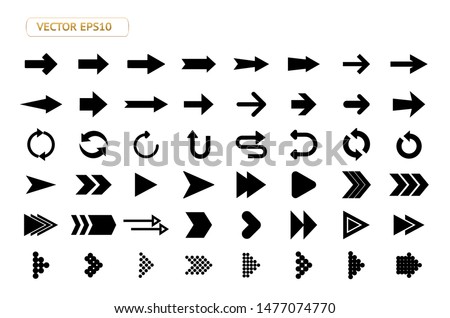 Arrow vector isolated icon set. Button pointer, previous, next, circle collection for infographic, banner, website, mobile app, map. Flat illustration element circle, back, cursor, up and down design 