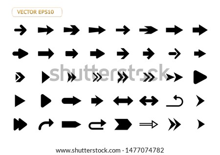 Arrow vector isolated icon set. Button pointer, previous, next, circle collection for infographic, banner, website, mobile app, map. Flat illustration element circle, back, cursor, up and down design 