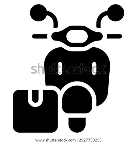 motorcycle icon with glyph style. Suitable for website design, logo, app and UI. Based on the size of the icon in general, so it can be reduced.