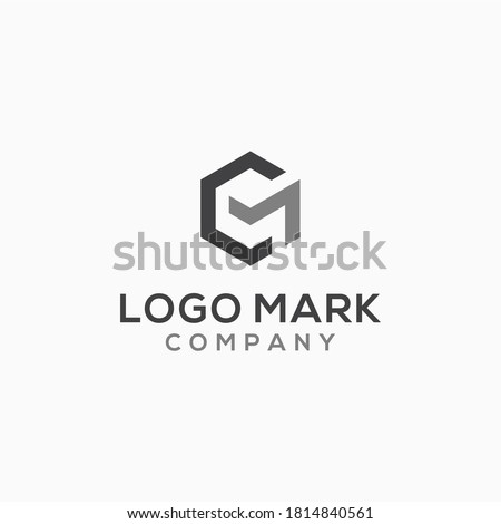 GM letter or G M initials logo design in vector. Stok fotoğraf © 