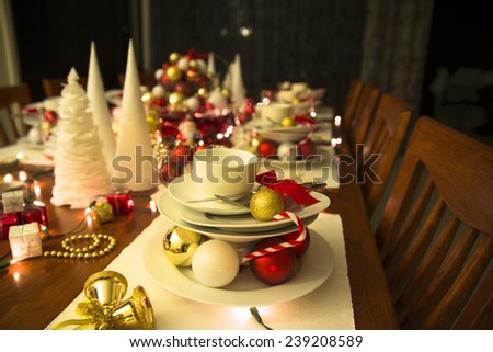 christmas table, new year table setting