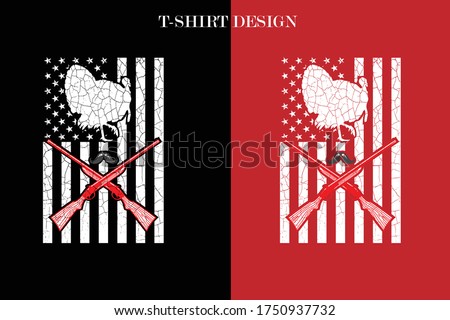 Turkey Hunting American Flag t-shirt design