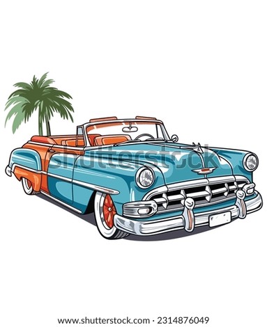 Vintage Classical Car Illustration, Vintage classic car illustration 