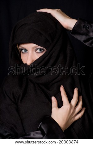 Traditional Muslim Headress With Only Eyes Showing Stock Photo 20303674 ...