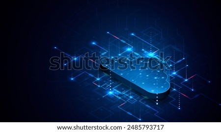 Abstract cloud technology circuit board. Large data center concept. modern cloud storage technology innovation concept background	