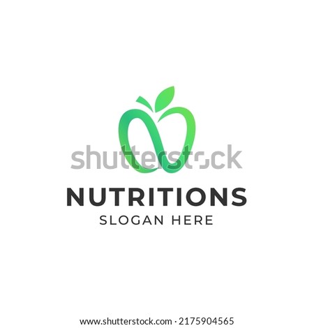 Letter N nutrition apple logo