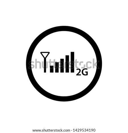 2G Mobile bar signal icon. Mobile interface icon. Connection level icon vector illustration Eps10