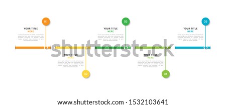 Business timeline infographic design element with steps, options, or numbers for workflow layout, annual, web design. Vector Illustration