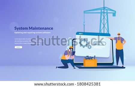 System under maintenance illustration concept, Error message about website under construction