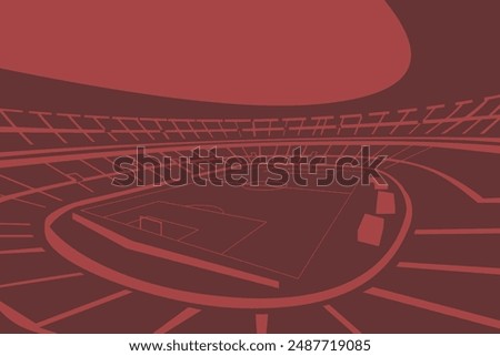 Soccer Football Stadium FIFA World Cup 2026 Outline Shape Silhouette Vector for Background