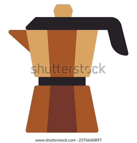 Coffee moka pot drink hot object icon