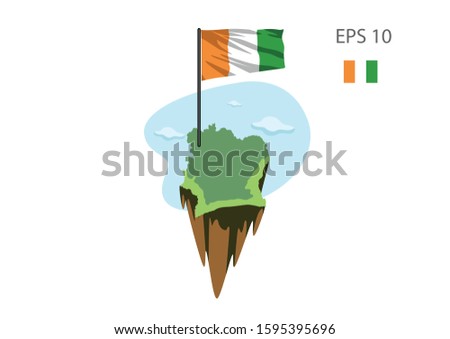 Illustration of the Cote divoire flag, vector image.