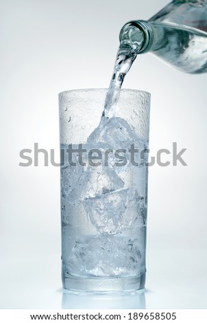 Water is poured into a glass