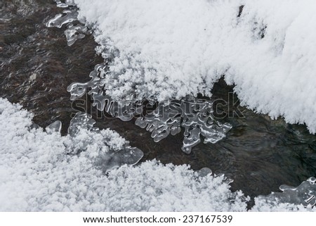 Beautiful ice patterns on winter creek