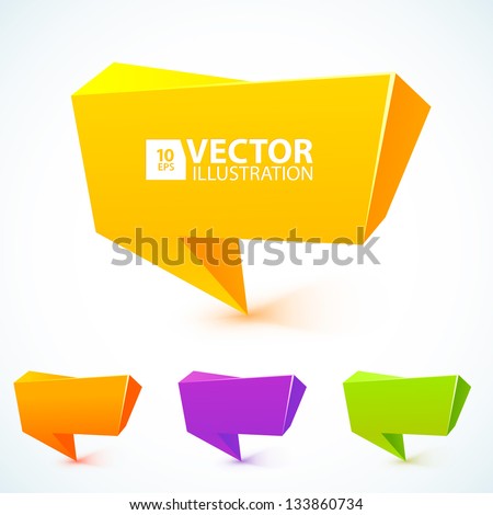Colorful 3d speech bubbles . Vector illustration for your business website.