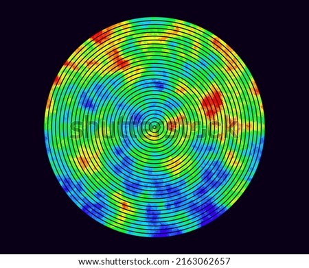 Heat Map Background. Infrared Thermal Camera Landscape Scan. Temperature Scanner Radar Global Warming Concept. Vector Illustration.