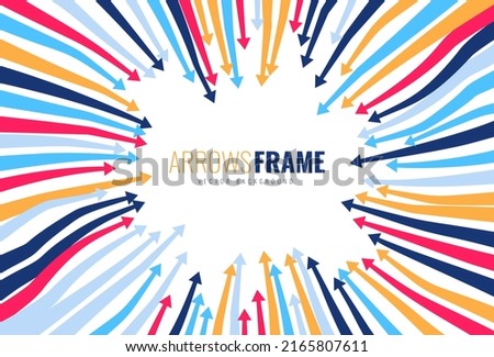 Colorful Arrows Pointing to the Center. Arrows Frame for Your Text. Dynamic Arrow Symbols. Focus on Your Learning Goal Target. Online Education Focus Concept. Vector Illustration.