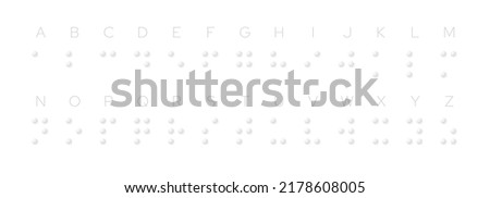 Braille Visually Impaired Writing System Symbols. Braille Language. Blind Reading. Letters for Blind People. Vector Illustration.