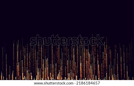 Dynamic Glowing Line Rays Fiber Optics Vector. Golden Lights Moving Up Effect. Holiday Vector Illustration.