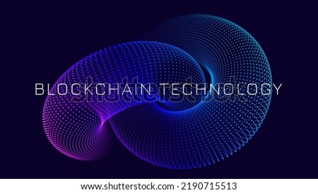 Blockchain Link Sign. 3D Chain Link Grid. Two Torus. Block Chain Crypto Currency. Hyperlink. 3D Wireframe Grid. Modern NFT Tech Art Vector Illustration.  