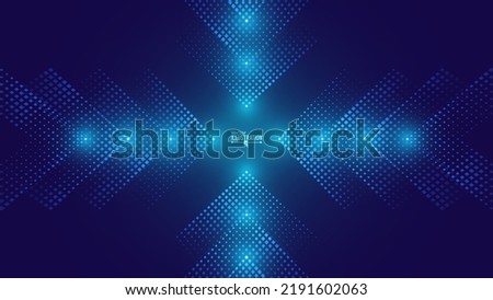 Digital Arrows Pointing To The Center. Abstract Technology Background. Hi-Tech Business Presentation Template. Vector Illustration.