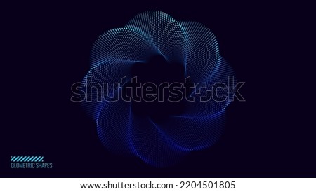 Dynamic Round Shape. Abstract Modern Graphic Design Element. Geometric Symbol. Colorful Gradient Blend Design. Creative Vector Template. Impossible Circle Sign. Blue Twisted Torus 3D Object.