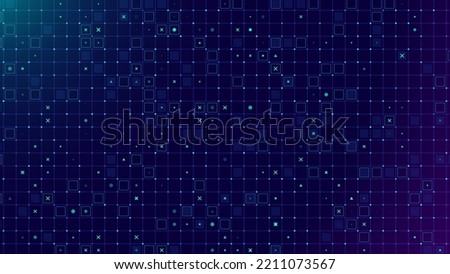 Grid for Virtual Technology Futuristic User Interface HUD. Spaceship FUI GUI Backdrop Design. Design for Science Fiction Theme, Artificial Intelligence, Neural Network and Hi-Tech. Vector Illustration