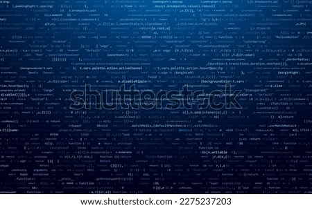 Software Web Developer Programming Code. Javascript and CSS Abstract Computer Script - Random Parts of Program Code. Vector Illustration. Learn Programming Framework Concept.