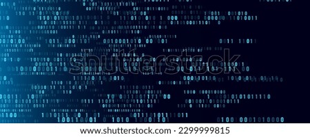 Abstract Binary Software Programming Code Background. Random Parts of Program Source Code. Binary Digits Matrix. Digital Data Cyber Security Technology Concept. Ultra Wide Vector Illustration.